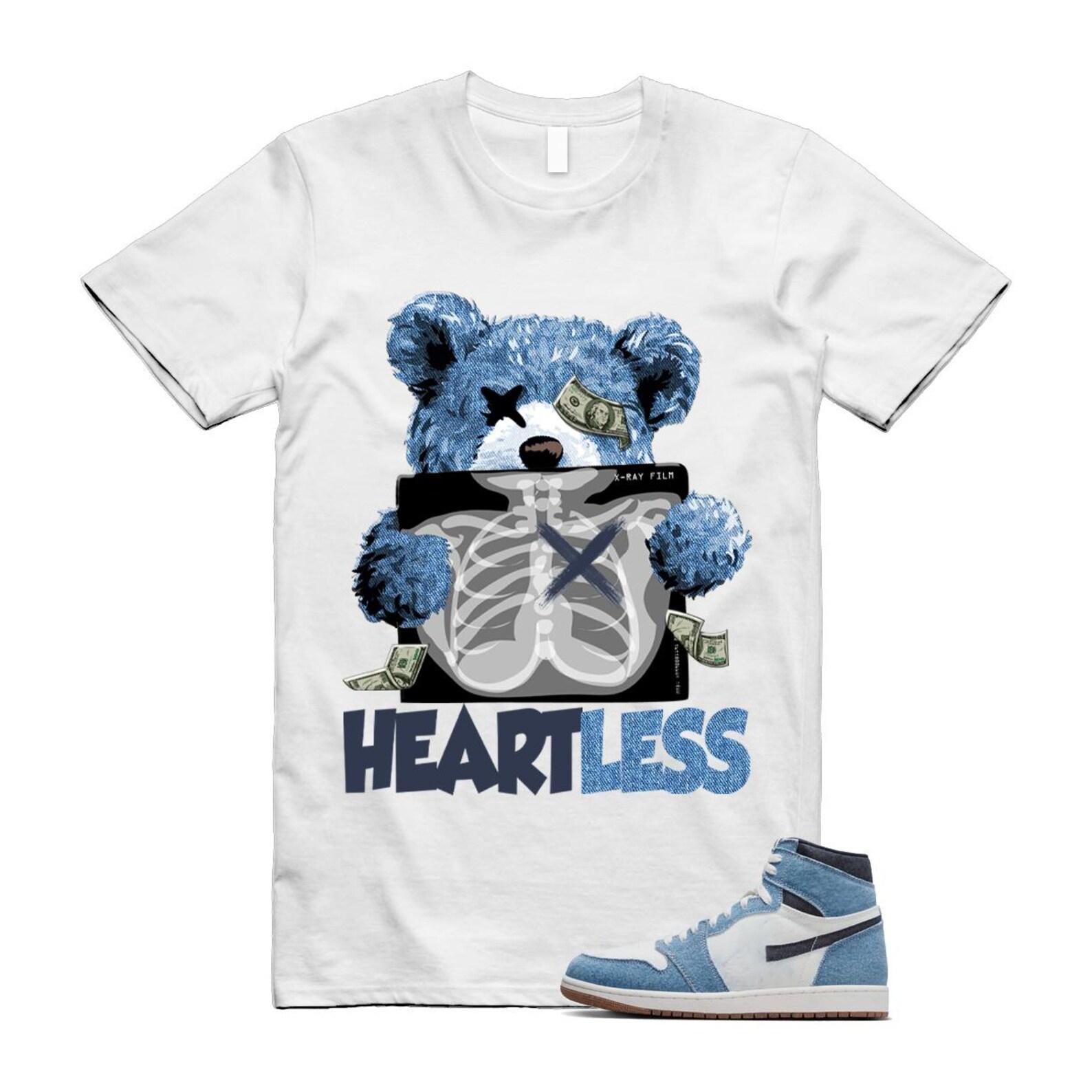 1 Denim Summit White Obsidian Retro High OG T Shirt Match HEART S