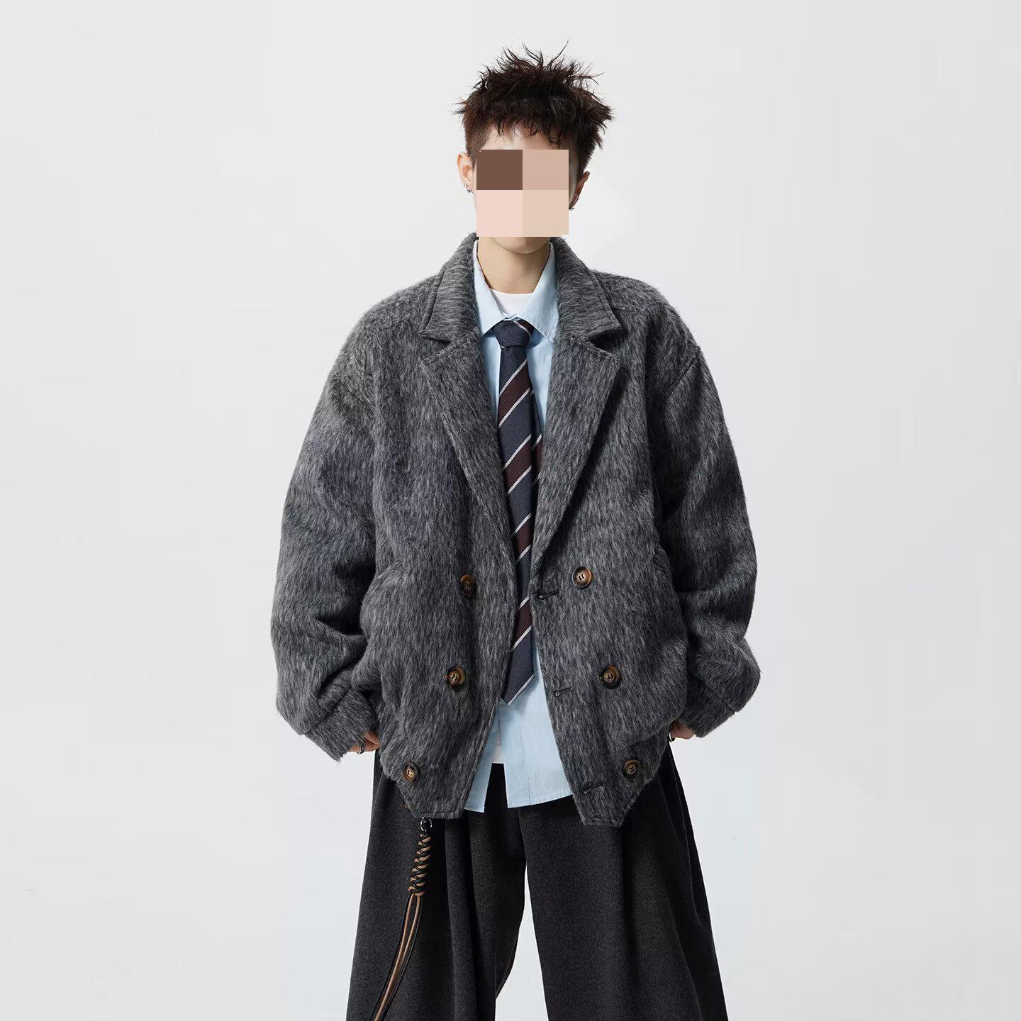 Мужская модная зимняя шерстяная куртка - Плотная, стильная и модно свободная XXL