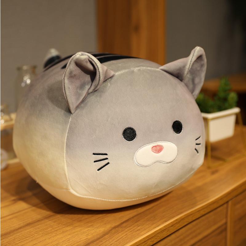 Cartoon Soft Round Cat Plush Toy Sofa Pillow Cushion Down Cotton Bread Kitty Doll Cute Children'S Room Decor Kids Girls Gifts