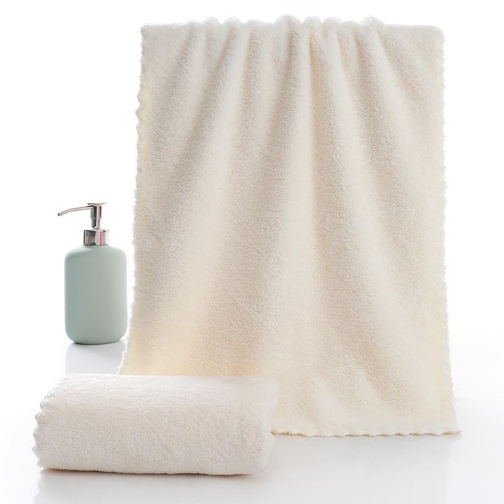 Coral Fleece Plain Color Soft Absorbent Face Towel - Gift or Household Use