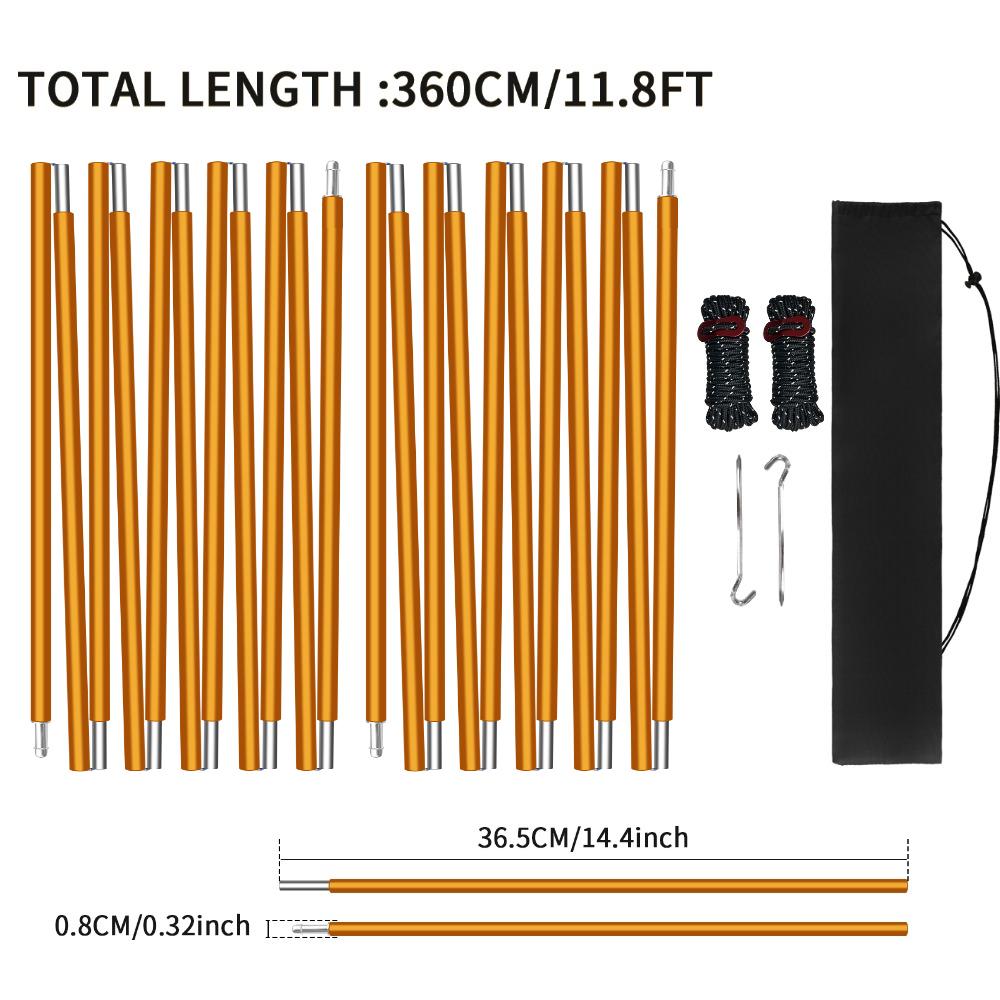 Aluminum Tent Poles Replacement Pre-Assembled Tent Poles Lightweight Tent Pole Repair Kit for Hiking Camping Backpacking Tent