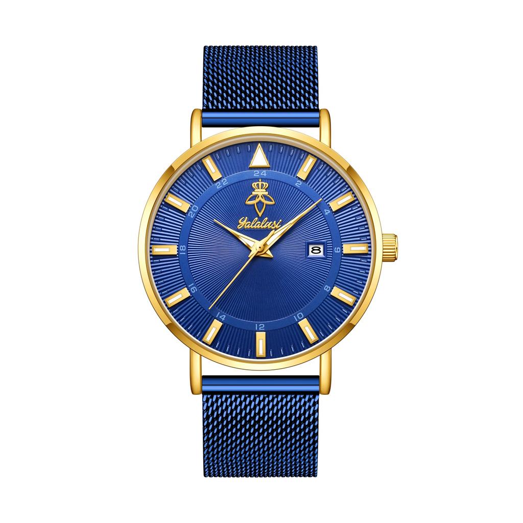 YaLaLuSi Brand Casual Men's Quartz Watch Green Disk Gold Mesh Belt Business Fashion Quartz Watch Simple Atmosphere Trend Watch