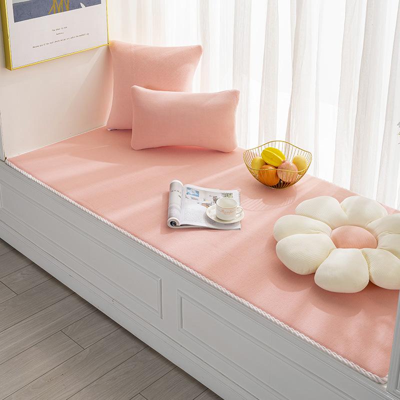 

Зимняя подушка для окна, подушка для выступа, одеяло, сплошной цвет, плюшевая подушка, коврик для спальни, балкона 60*160cm розовый