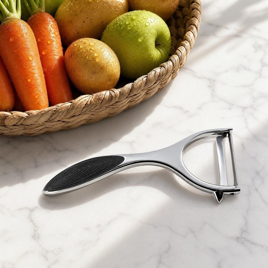 Stainless Steel Vegetable Peeler with Ergonomic Anti Slip Handle for Efficient Fruit and Potato Skin Removal Kitchen Tool