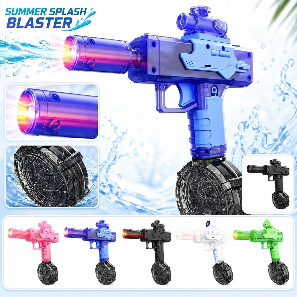 Outdoor Water Gun Toy with Large Capacity Drum Magazine Suitable for Pool Beach Backyard Water Fight Games Durable Plastic Construction