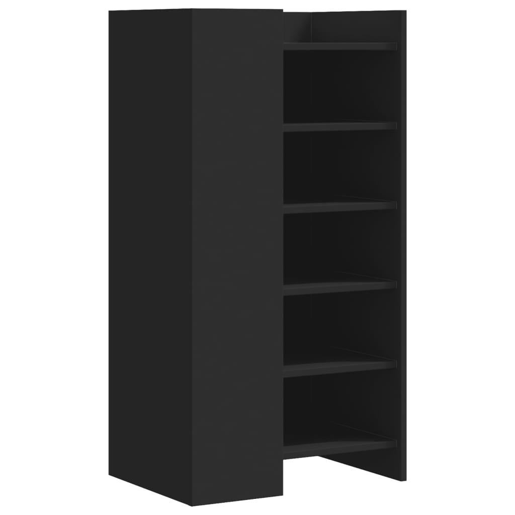Shoe Cabinet Black 52 X 37.5 X 100 Cm Particleboard