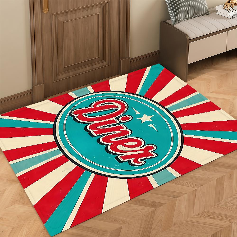 Girl Door Mat Bedside Entrance Bath Retro Floor Decoration Corridor Door Mat Diner Carpet Living Room Balcony