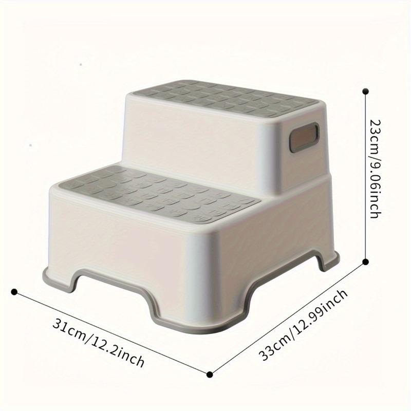 Portable Step Stool Bathroom Anti Slip Two-step Ladder: Suitable for Toilet Training and Sink - Plastic, No Electricity Required