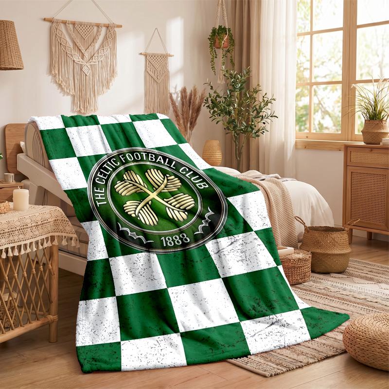 Celtic FC Print Flannel Blanket Soft Warm Sofa Bed Throw Blanket For Home Office Bedroom