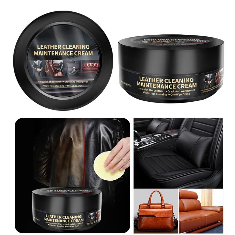 Leather Cleaning Balm Leather Clean Cream for Efficient Stain Removal & Shine Restoration for Various Leather Goods