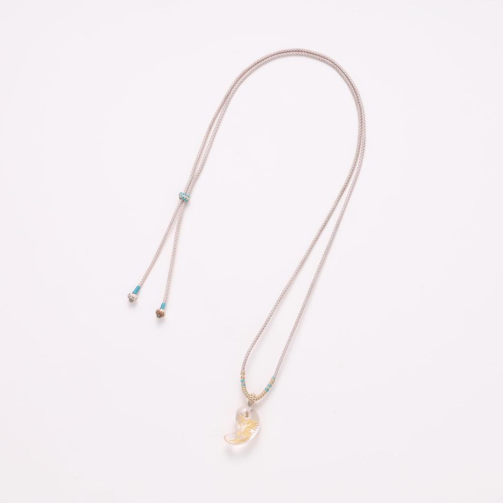 Crystal Dragon Carving Purification and Good Fortune Amulet Magatama Power Stone Adjustable [KOAI] Necklace, Length, Women's