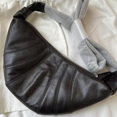 2024 Genuine Sheepskin Croissant Messenger Bag - Neutral Leather Texture