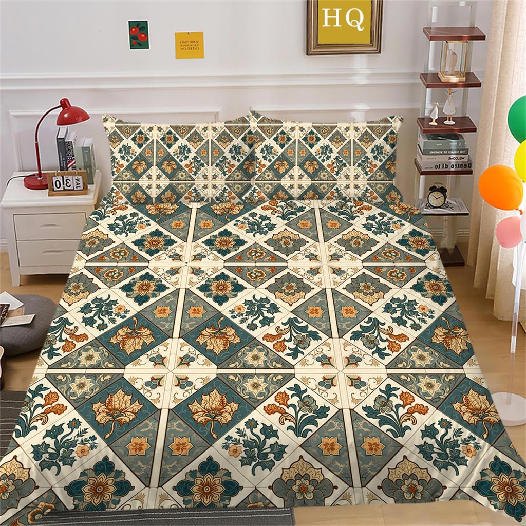 Zestaw pościeli 3D Paisley w stylu indyjskim Poszwa na kołdrę 2/3 sztuk UK/US/AU/EU/DE Pełny rozmiar Zmywalny miękki Szybkoschnący Dekoracja wnętrz