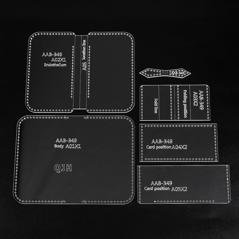 1set DIY Acrylic Making Template for Leather Long Wallet,Transparent Acrylic Designing Pattern, Handmade Leather Purse Mold