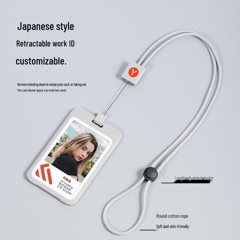 Autumn Rain Transparent Dual-Sided Retractable ID Badge Holder