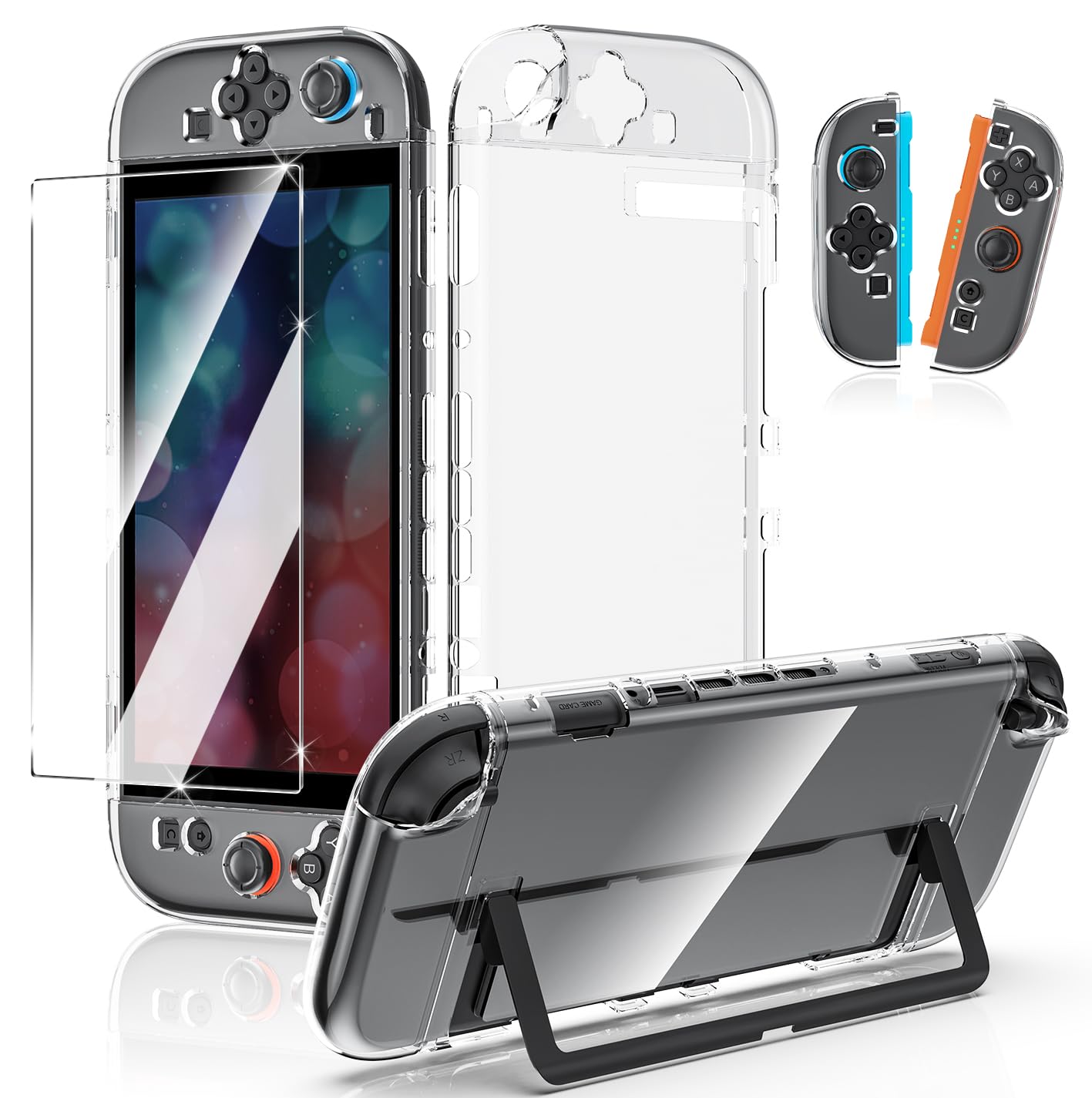 

Switch 2 Пленка Switch 2 Чехол Amzstar Switch 2 Защитная пленка Олеофобное покрытие Защита от разбития Switch 2 Защитная крышка ПК Раздельная конструкция Легко