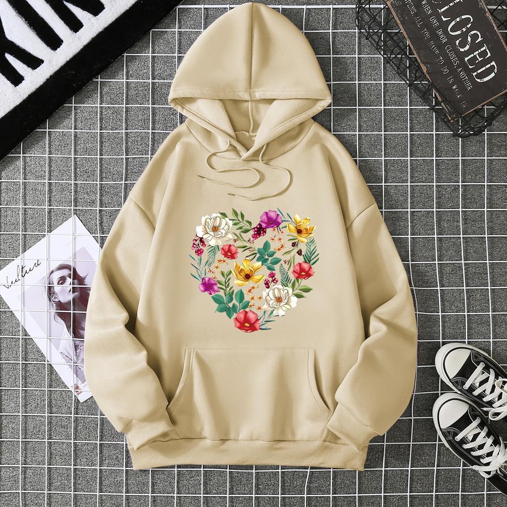 Winter Women's Hoodie High Street Unisex Style Double Pockets Sweatshirts Outerwear Plus-Size Women's Clothing