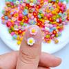 100/200Pcs Resin 3D Colorful Mini Flower Flatback Figurines Scrapbook Wedding Applique Nail Art Decor Crafts