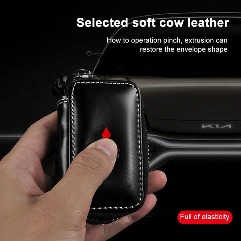 Leder Emblem Auto Schlüsseletui Schlüsselanhänger Reißverschluss Schlüsseletui Tasche für Mitsubishi Outlander Lancer 9 ASX RALLIART Eclipse Mittelnabenkappe hbsh24