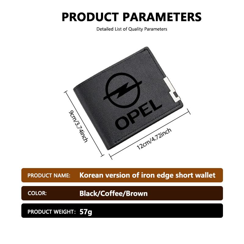 New Fashion Business Wallet Leather Car Logo Card Holder Men Coin Purse For Opel ADAM ASTRA J K CORSA E INSIGNIA MOKKA VIVA