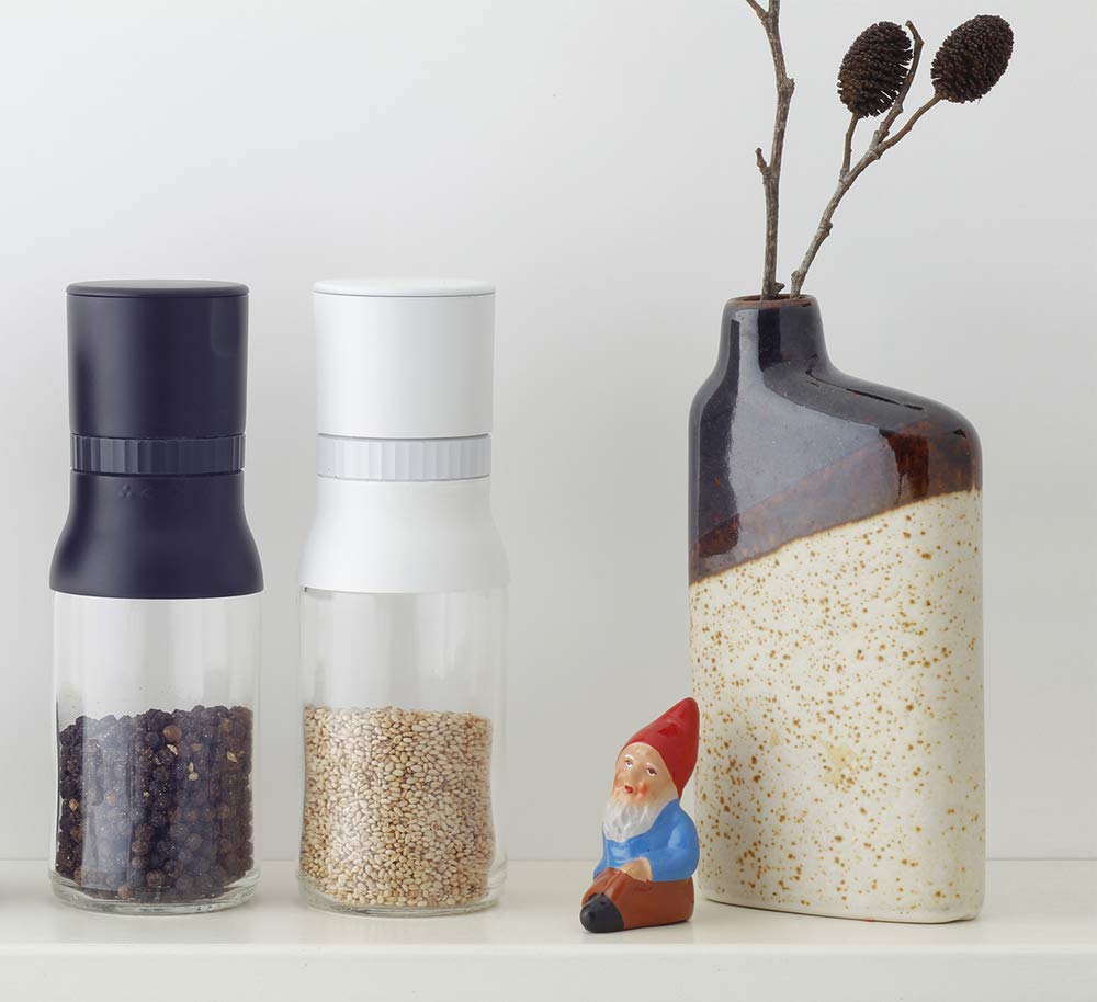 iwaki Heat-Resistant Glass Sesame Grinder, White, KS520N-GMW