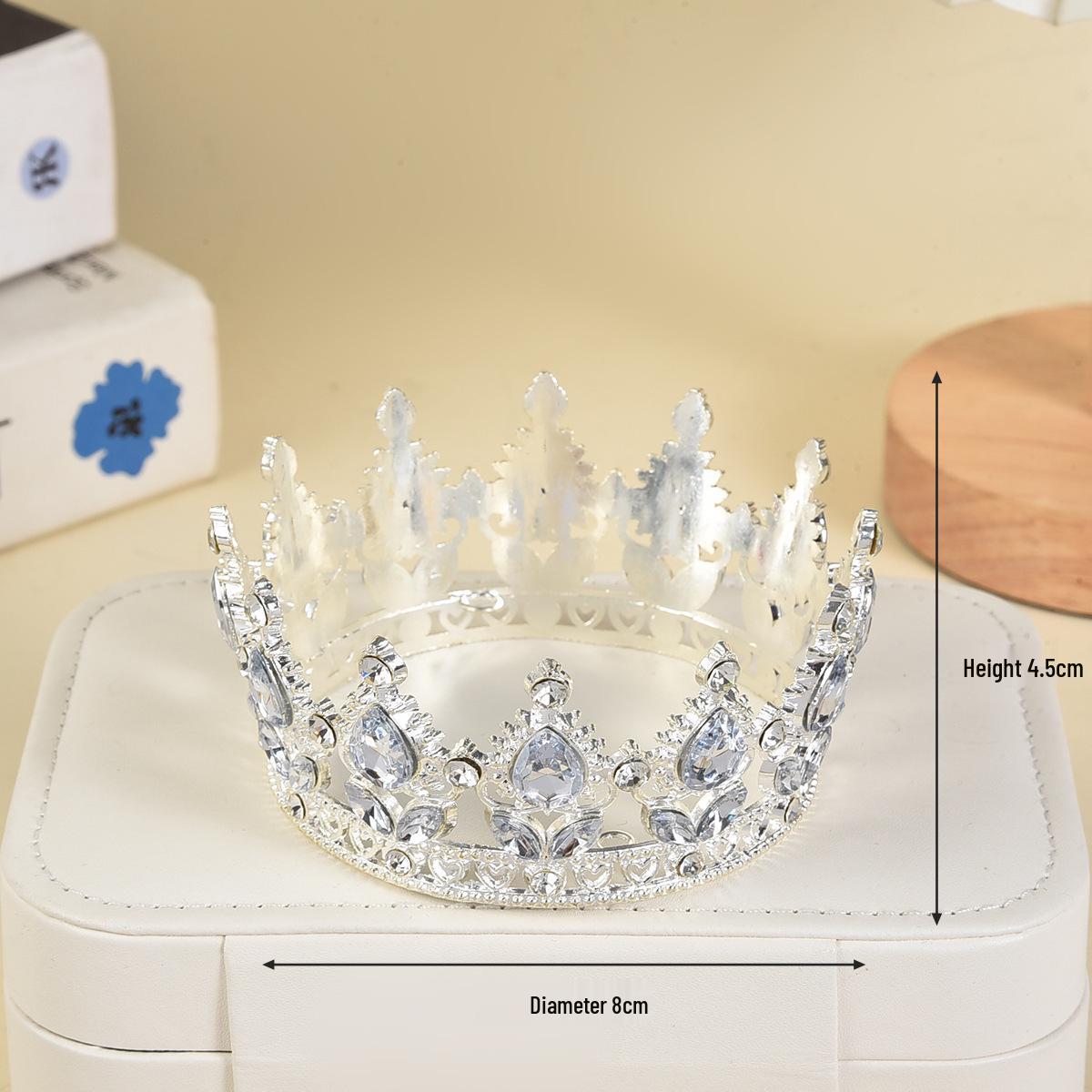 Gold Champagne Alloy Crown Cake Topper for Children s Birthday Party - Small Size Hair Accessory and Baking Decoration