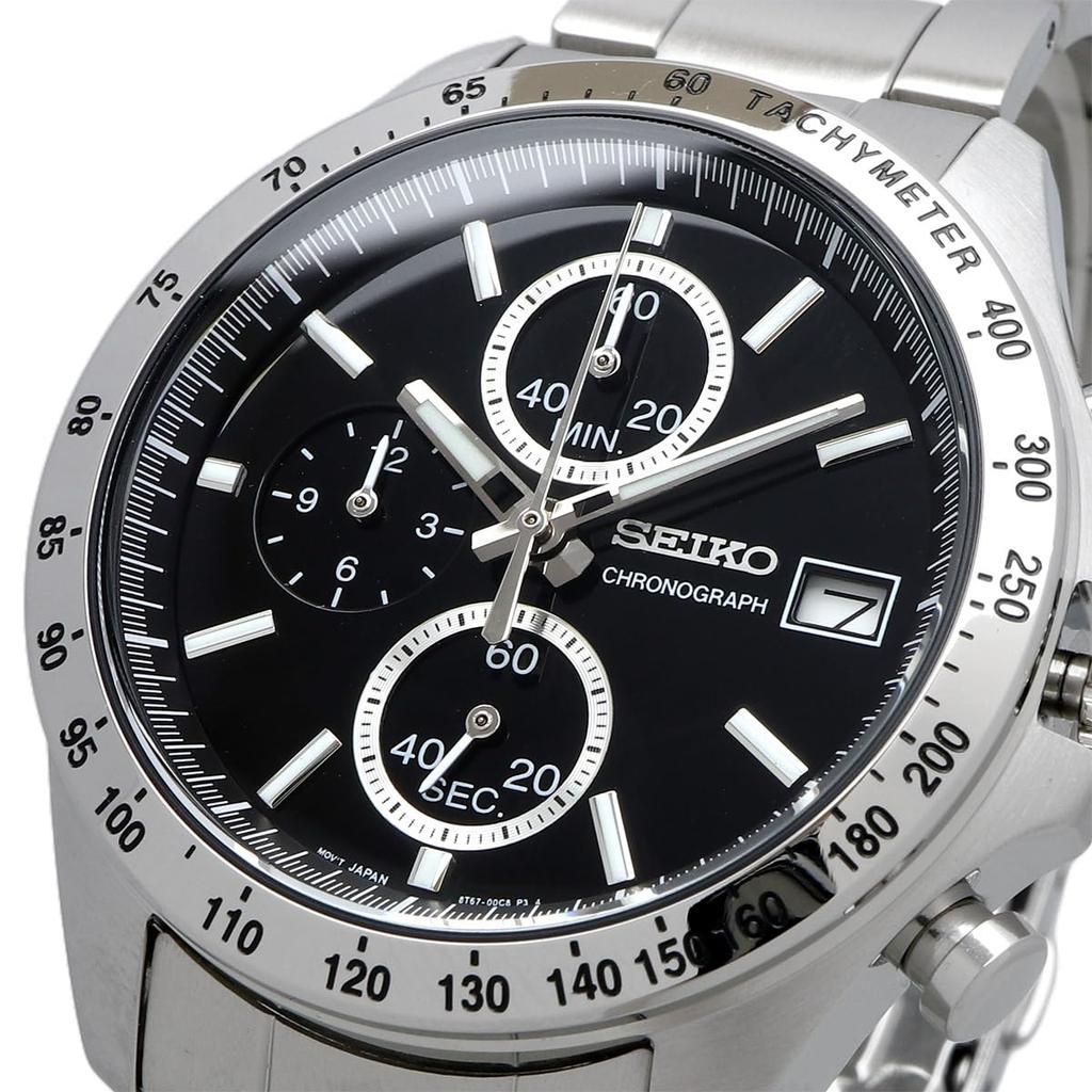 Seiko Second Chronograph Quarz Chronograph Quarz Uhr SBTR005 Schwarz 1/5 Herren []