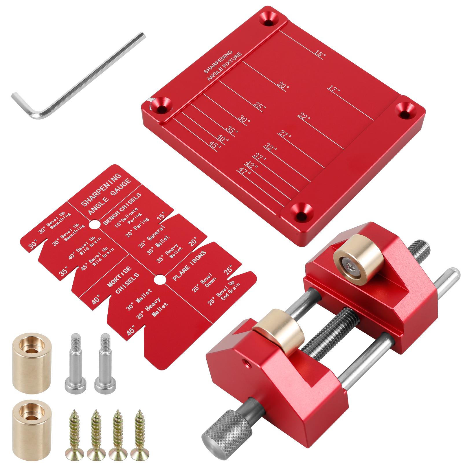 

Honing Guide Tool Aluminum Alloy Chisel Sharpening Jig Adjustable Woodworking Sharpener Bracket Angle Fixture Wood Chisel червоний