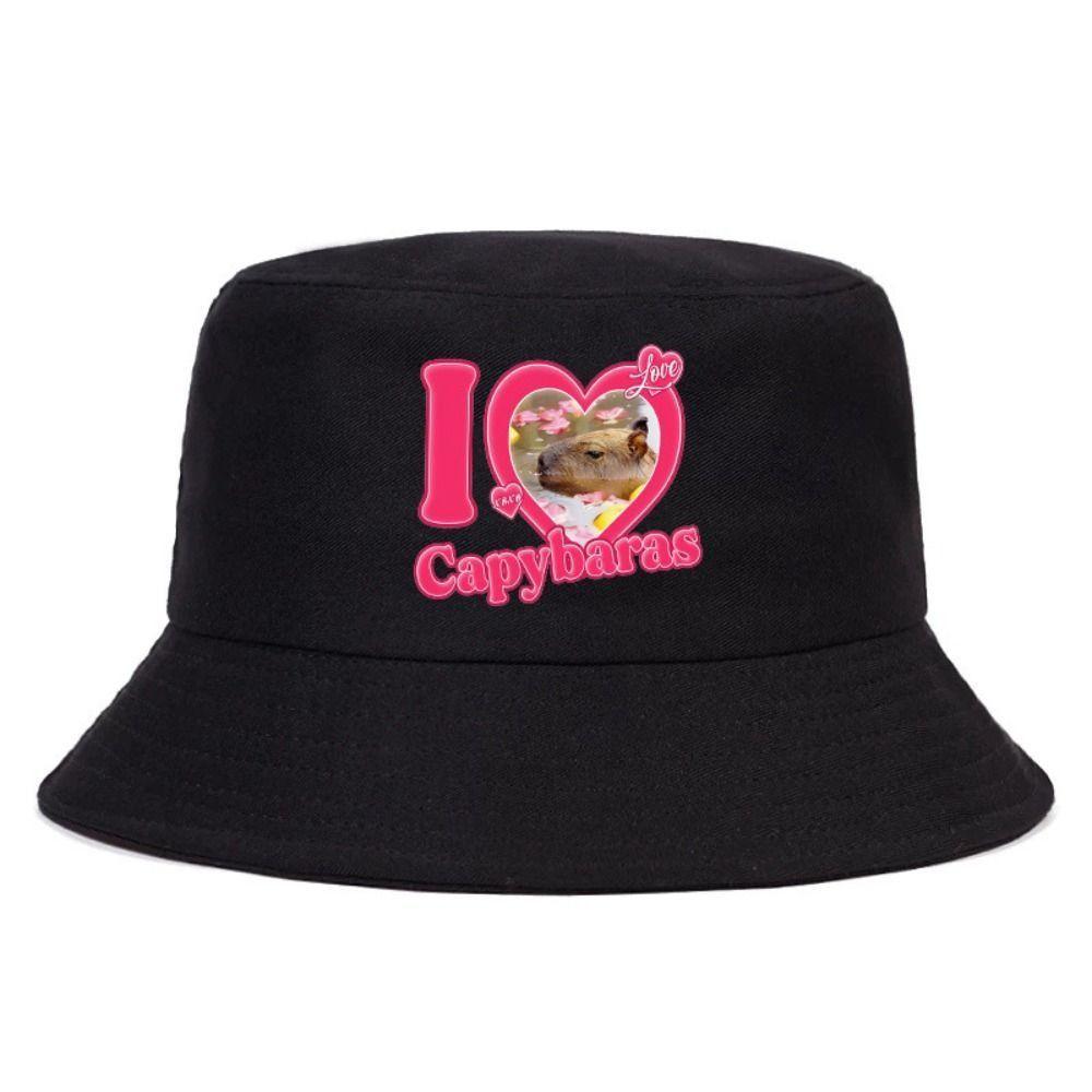 

Water Porpoise Capybara Bucket Cap Cartoon Animal Sun Hat Fisherman Hat Daily Travel beige-no.5