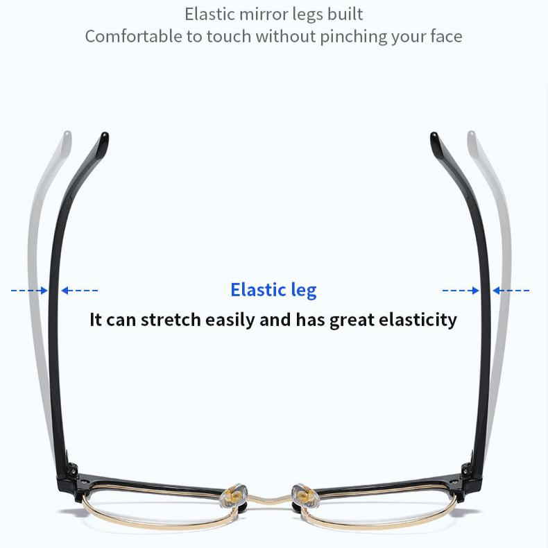 Men's Flat Glasses Retro Rice Nails Half-frame Anti-blue Glasses