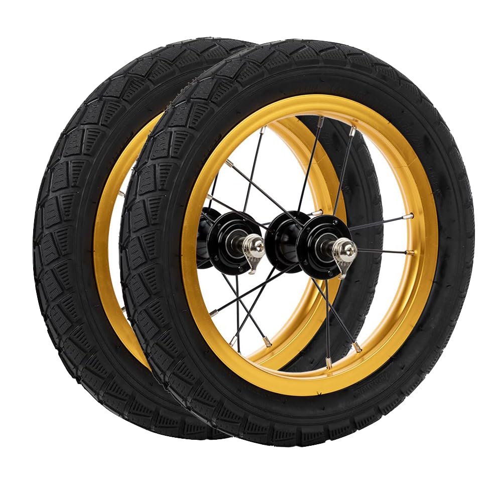 

Strider Optional Parts: High Traction Wheels and Rubber Tires (Set of 2) (with Slim Nut Axle Shafts) Gold