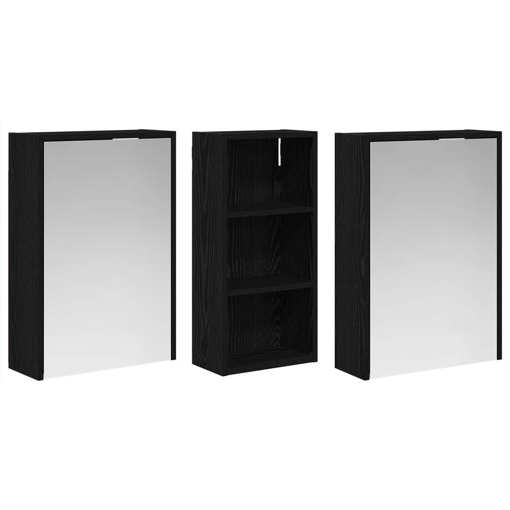 Bathroom Cabinet Set 3 Pcs 116 X 16 X 62.5 Cm Engineered Wood