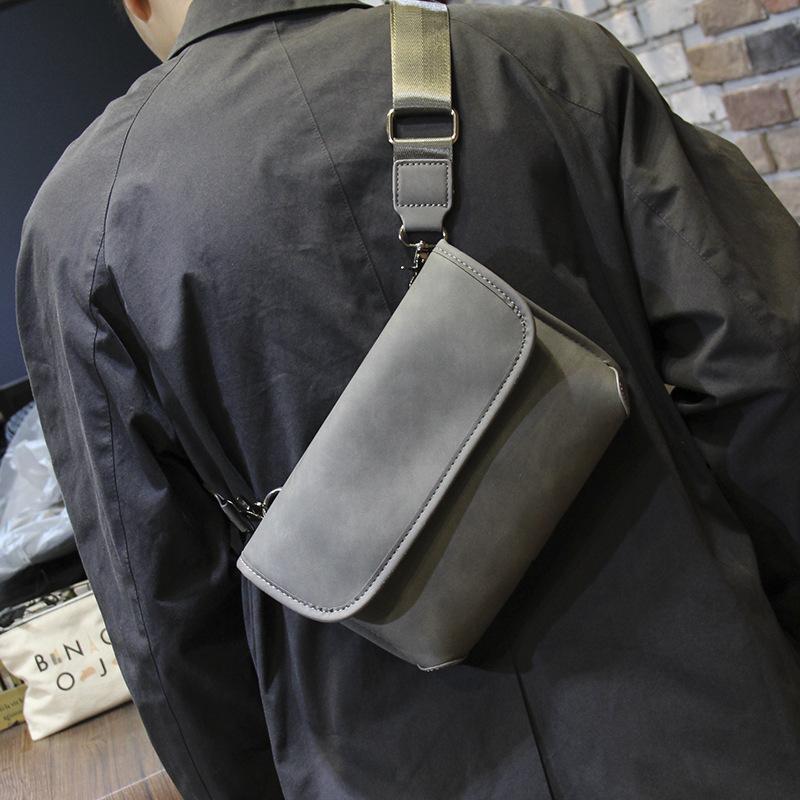 Men's plaid shoulder bag trendy messenger bag boys street fashion satchel student small bag personalized messenger bag new
