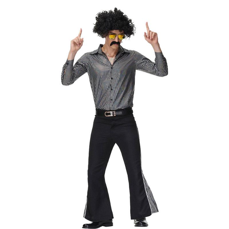 Halloween Vintage 70 Disco Hippie Hip Hop Singer Masquerade Ball Show Costume
