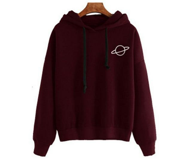 2019 Popular Women's Loose Casual Printed Hooded Sweatshirt