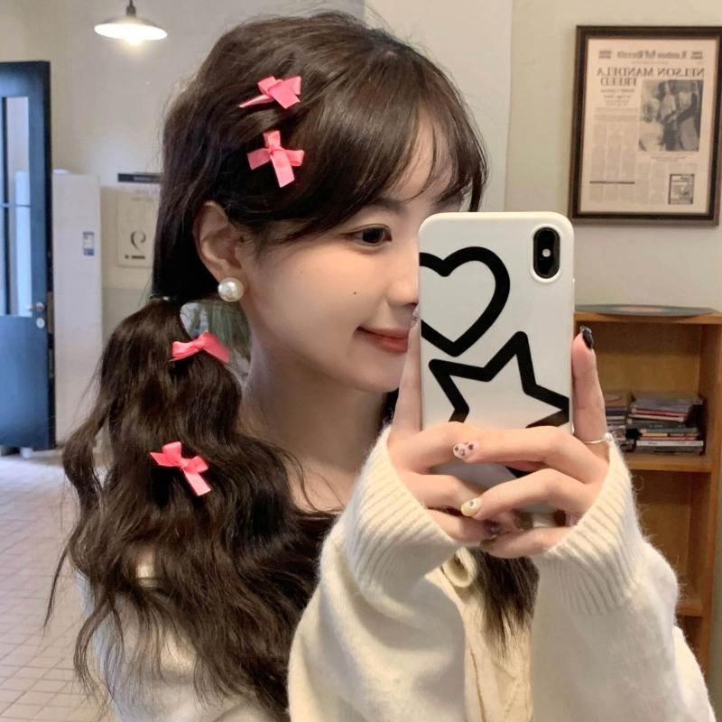 20Pcs Ribbon Bow Hair Slides Y2k Style Bangs Hairclip Vintage Bowknot Hair Accessory Versatile Hairpin Jewelry for Women