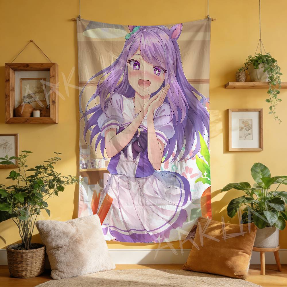 Tapestry Decorative Hot Uma Musume Anime Gaming Girl Tapestry Wall Art Hanging Dorm Background Cloth Banner Fans Gift Home Decor