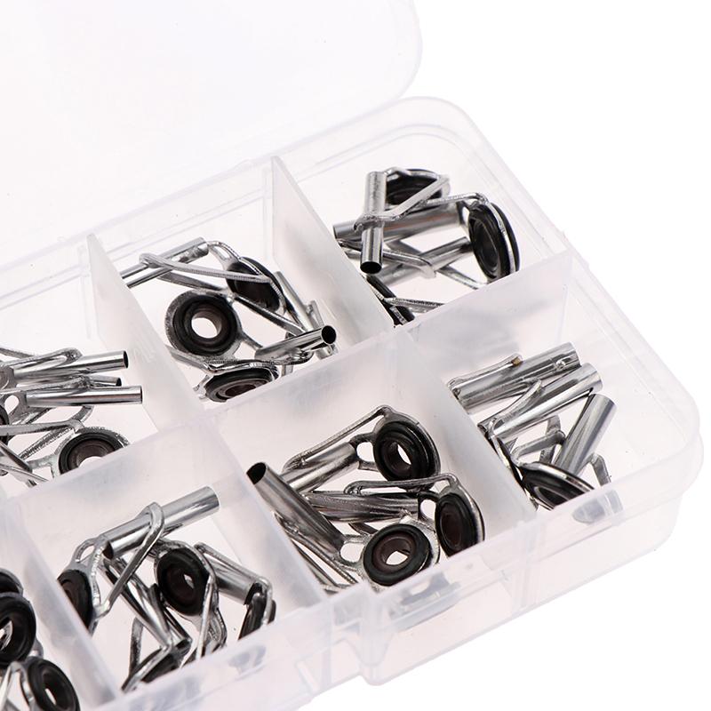 80Pcs/Box Size1-10# Fishing Rod Guide Tip Repair Kit Set Diy Eye Rings Tackle