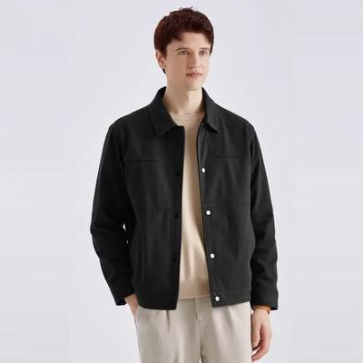 Fengmao Men's Casual Lapel Work Jacket