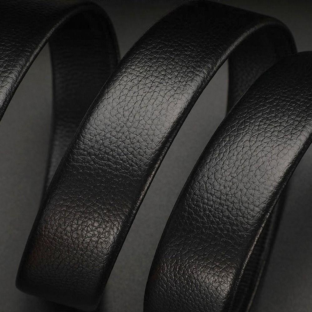 Luxury Design Automatic Buckle Belt Business Rotatable Buckle Waistband Leather Ratchet Belts