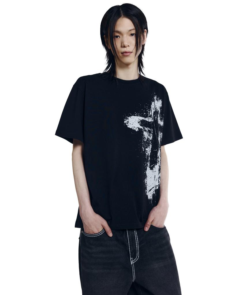 AAKAM Splatter Painted Cros2 Half Top (Black)