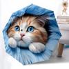 1pc Cat Print Auto-Fold Umbrella with One-Touch Open/Close - 8 Reinforced Ribs for Windproof Stability,  Yy251118121
