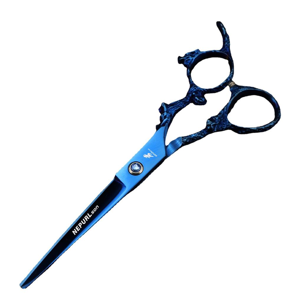 6.0 Inch Blue Dragon Handle, Hair Scissors, Hair Scissors, Flat Scissors, Bangs Scissors, Tooth Scissors, Thin
