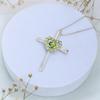 Peridot Cross Pendant: Sterling Silver Heart Charm