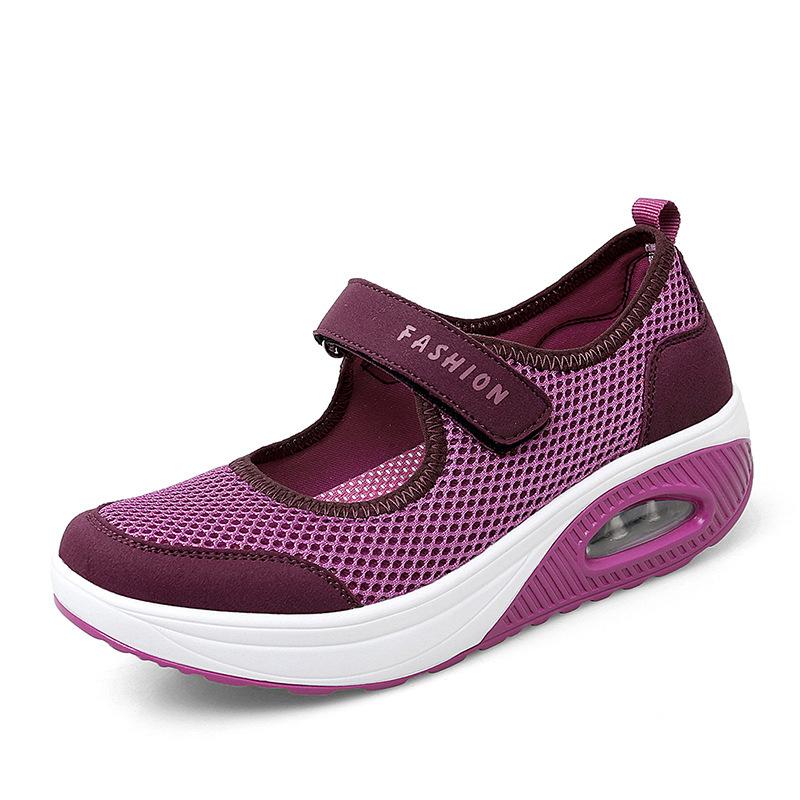 Women's Casual Mesh Sneakers, Breathable & Comfort Platform Soft Sole Shoes, Daily Walking Wedge Footwear