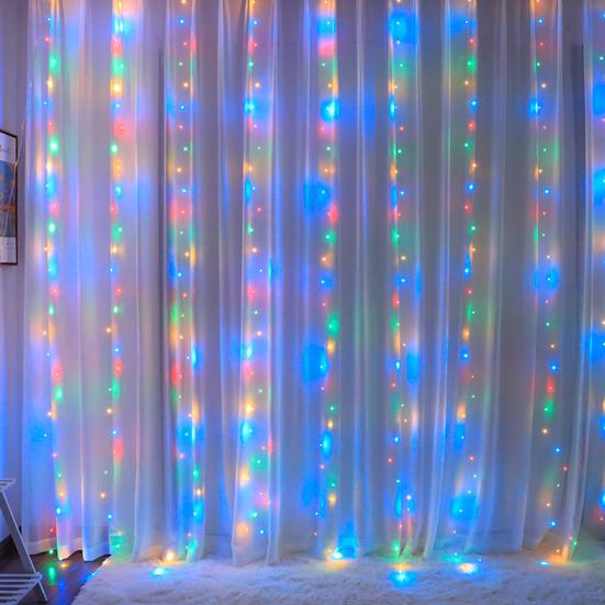 300 LED Fairy Curtain Lights 9.8ft x 9.8ft Window Wall Hanging String Light USB Powered Curtain Light for Bedroom Backdrop Wedding Party Indoor Decor