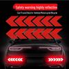Reflective Arrow Warning Stickers for Car, Motorcycle, and Electric Vehicle Fender and Tail Decor.