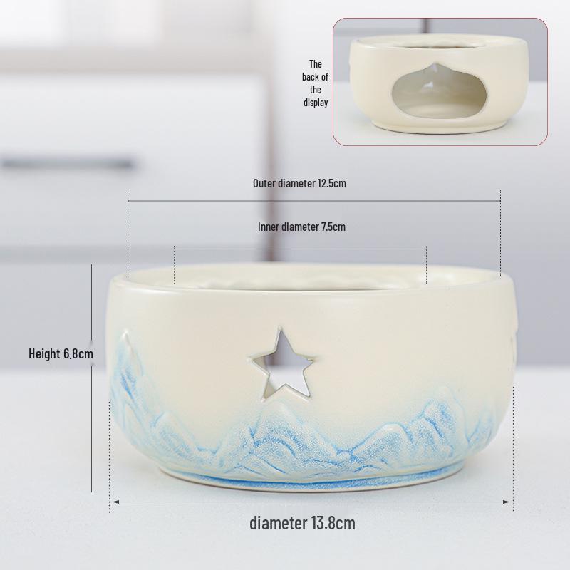 Ceramic Candle Warmer for Tea - Insulating Stove for Boiling and Warming in Home, Restaurant, or Hotel