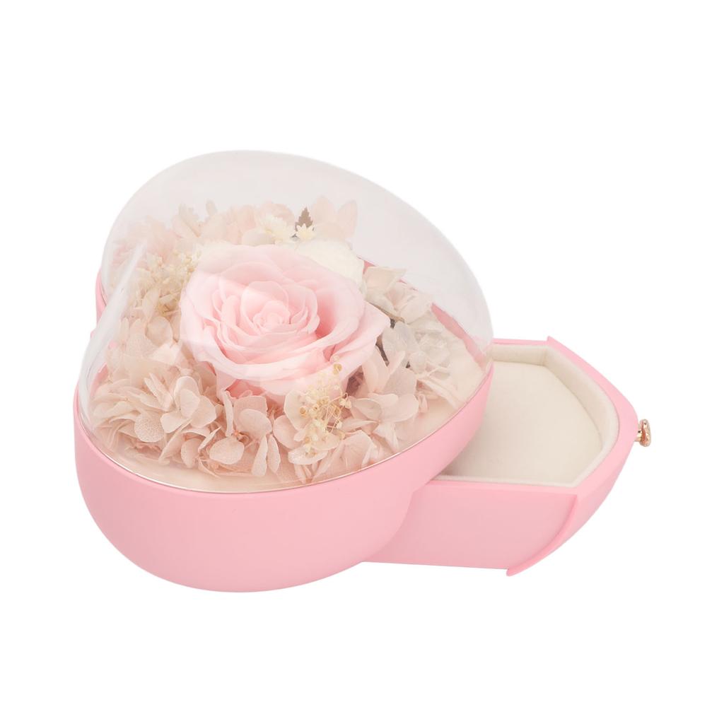 Šperkovnice ve tvaru srdce Svatba Konzervovaná květina Náhrdelník Prsten Úložný box Organizér pro ženy