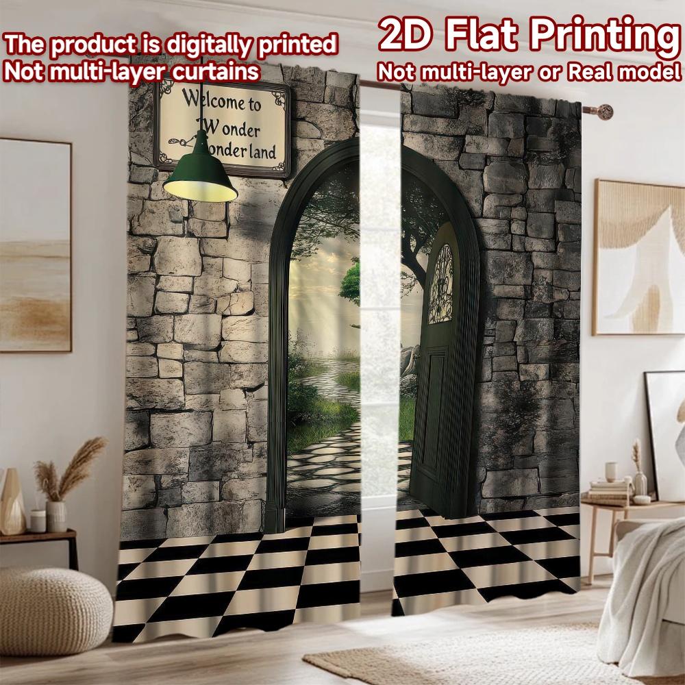 2D Flat Photography Backdrop Popular Party Party Backdrop Entrance To Wonderland 100% Polyester Holiday Decorations Perfect